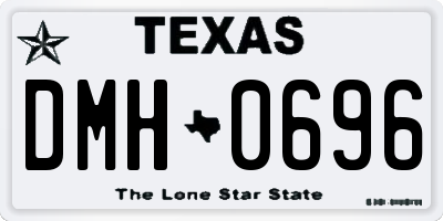 TX license plate DMH0696