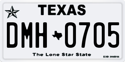 TX license plate DMH0705