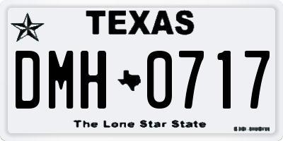 TX license plate DMH0717