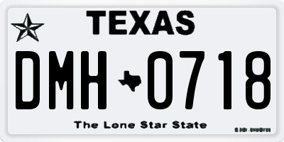 TX license plate DMH0718