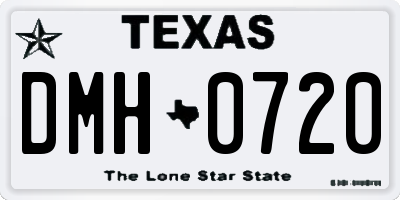 TX license plate DMH0720
