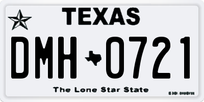 TX license plate DMH0721