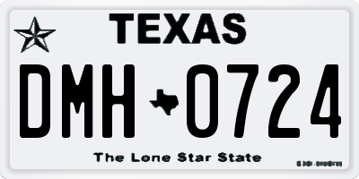 TX license plate DMH0724