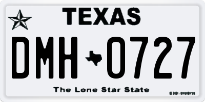 TX license plate DMH0727