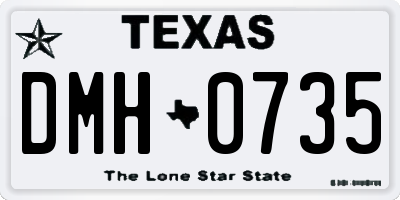 TX license plate DMH0735