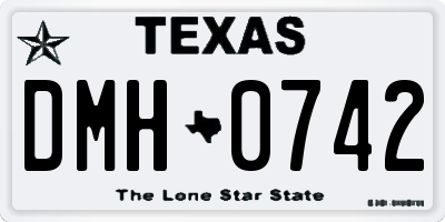TX license plate DMH0742