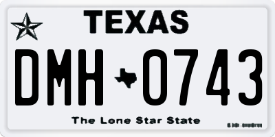 TX license plate DMH0743