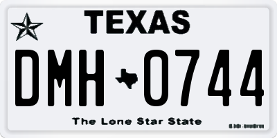 TX license plate DMH0744
