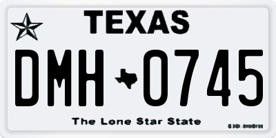 TX license plate DMH0745