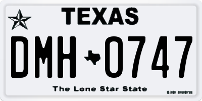 TX license plate DMH0747