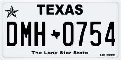 TX license plate DMH0754