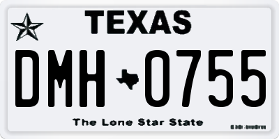 TX license plate DMH0755