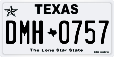 TX license plate DMH0757