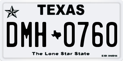 TX license plate DMH0760