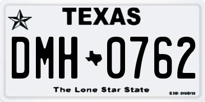 TX license plate DMH0762