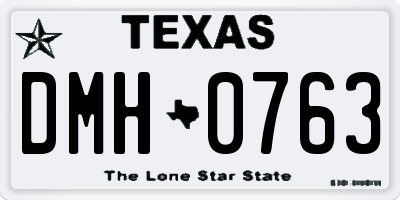 TX license plate DMH0763