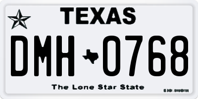 TX license plate DMH0768