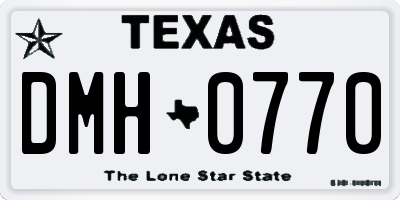 TX license plate DMH0770