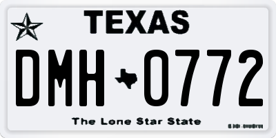 TX license plate DMH0772