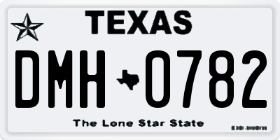 TX license plate DMH0782