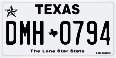 TX license plate DMH0794