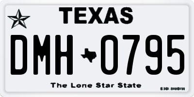 TX license plate DMH0795