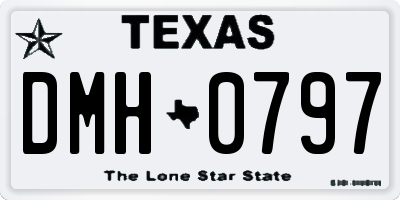 TX license plate DMH0797
