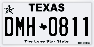 TX license plate DMH0811