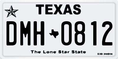 TX license plate DMH0812