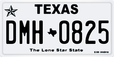 TX license plate DMH0825