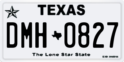 TX license plate DMH0827
