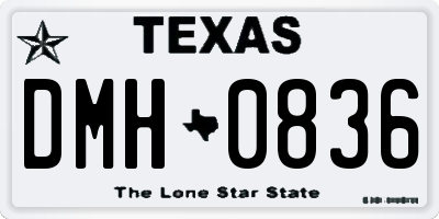 TX license plate DMH0836
