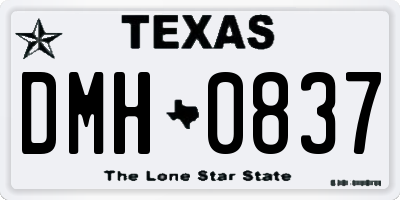 TX license plate DMH0837