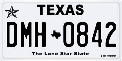TX license plate DMH0842
