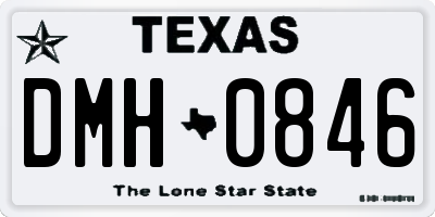 TX license plate DMH0846