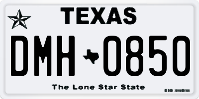 TX license plate DMH0850