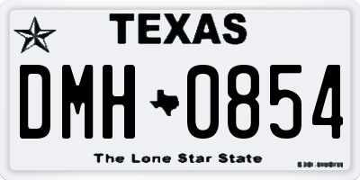 TX license plate DMH0854