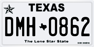 TX license plate DMH0862