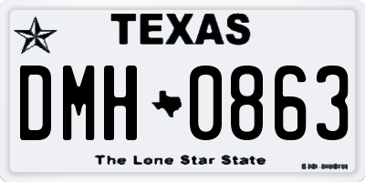TX license plate DMH0863