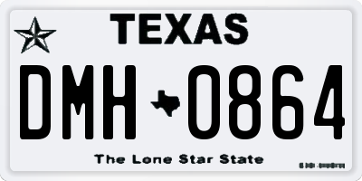 TX license plate DMH0864