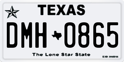 TX license plate DMH0865
