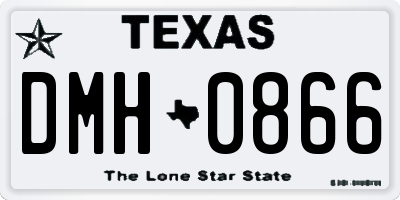TX license plate DMH0866