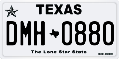 TX license plate DMH0880