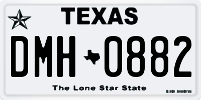 TX license plate DMH0882