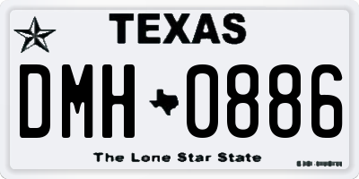 TX license plate DMH0886