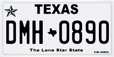 TX license plate DMH0890
