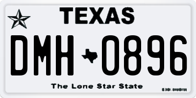 TX license plate DMH0896