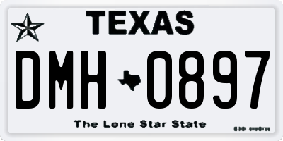 TX license plate DMH0897