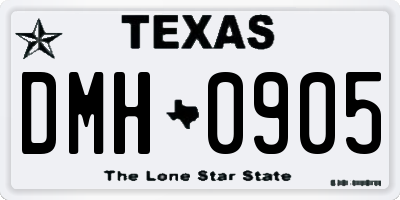 TX license plate DMH0905