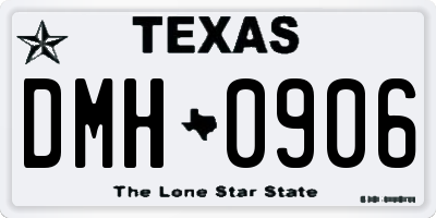 TX license plate DMH0906